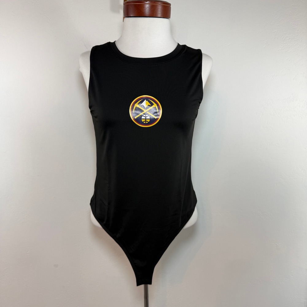NWT Hype and Vice Denver Nuggets Bodysuit Black Sleeveless NBA Gameday Sporty L
